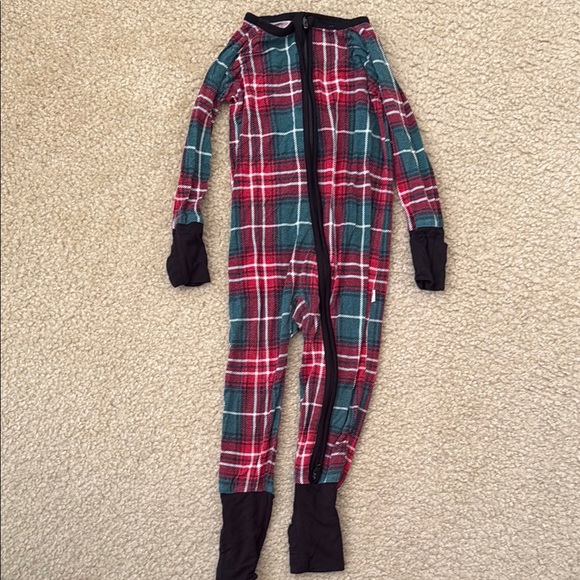 Little Sleepies plaid zippie size 6-12 months - Picture 1 of 2